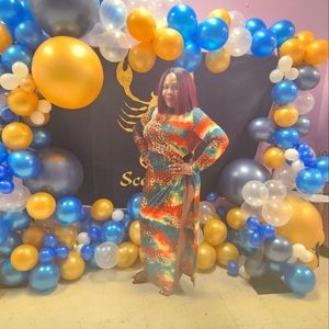 Animal print maxi Hi- slit dress. SIZE 2X, but can fit Size 1X as well, stretchy